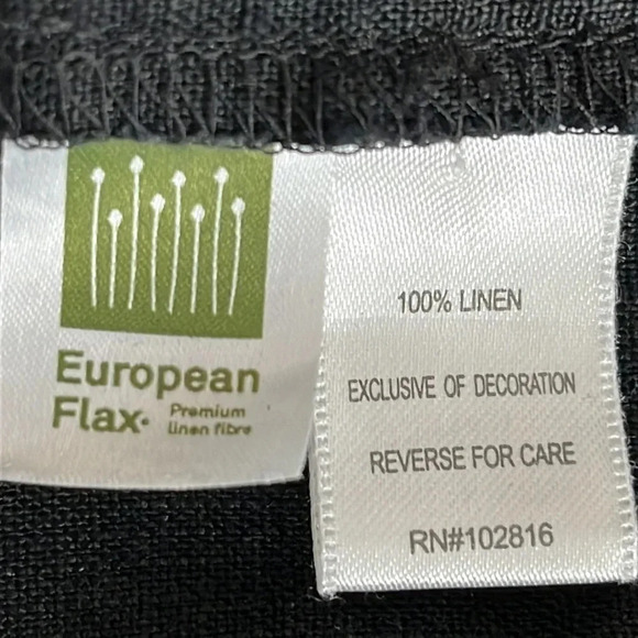 Garnet Hill European Flax Embroidered Dress in Black - Size XS - Picture 7 of 9